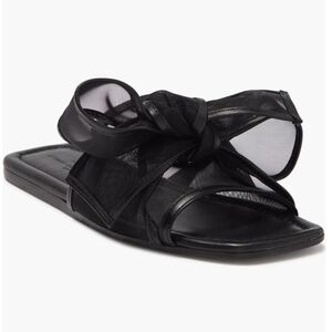 AGL Attilio Giusti Leombruni Mesh Bow Slide Sandal Black Women's 6